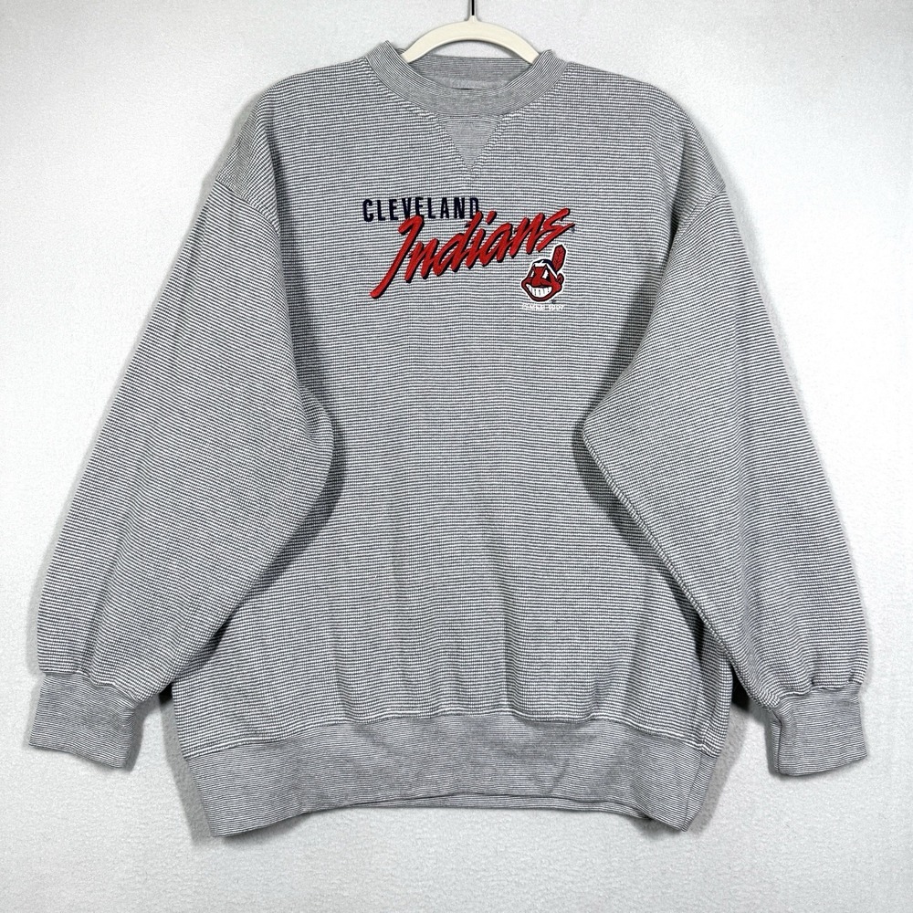 Vintage Cleveland Indians Sweatshirt XL Crable Sportswear Textured Embroidered